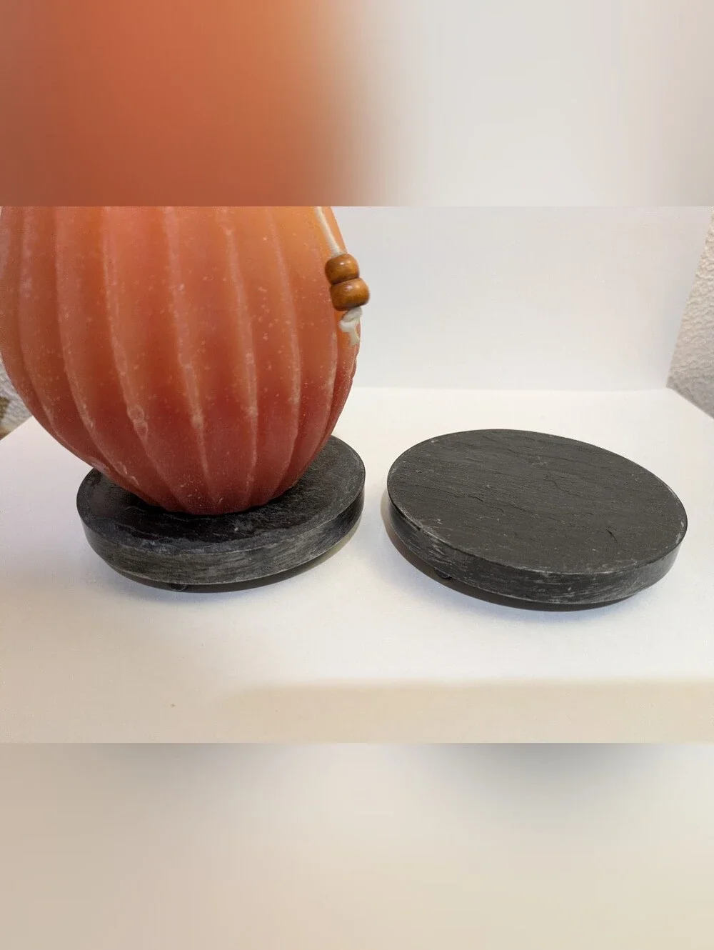 VTG Pair Of Slate Candle Holders